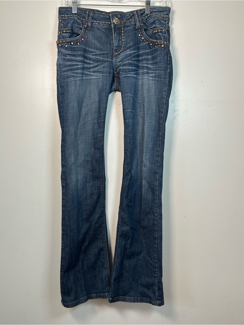 Grace in LA Jeans Women's Stretch Sz 9 Rhinestone Embellished Flare Leg Rodeo